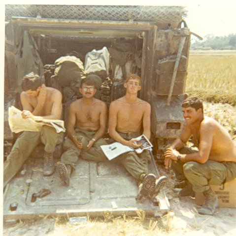 Sorry guys here I go with a name problem again--Big Jim on right--Guy in the middle was our LT--good man